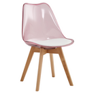 Scaun IVREA 2, roz transparent, acrilic/piele ecologică/fag, 48x54x80 cm Kondela