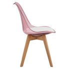 Scaun IVREA 2, roz transparent, acrilic/piele ecologică/fag, 48x54x80 cm Kondela