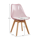Scaun IVREA 2, roz transparent, acrilic/piele ecologică/fag, 48x54x80 cm Kondela