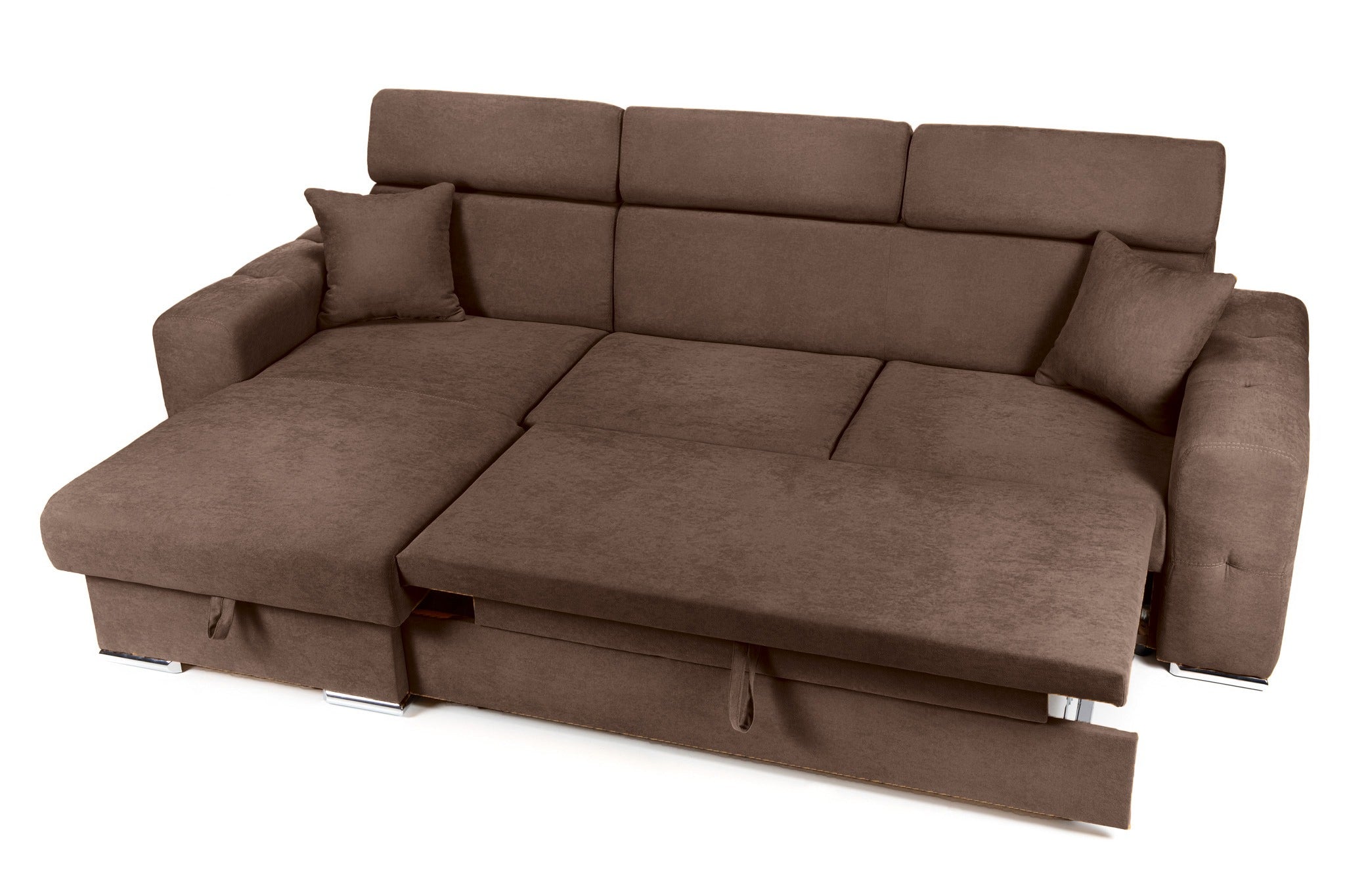 Colțar Extensibil BELLAGIO, șezlong interschimbabil, cu ladă de depozitare, cu tetiere reglabile, 280x170x100 cm Prestige Home