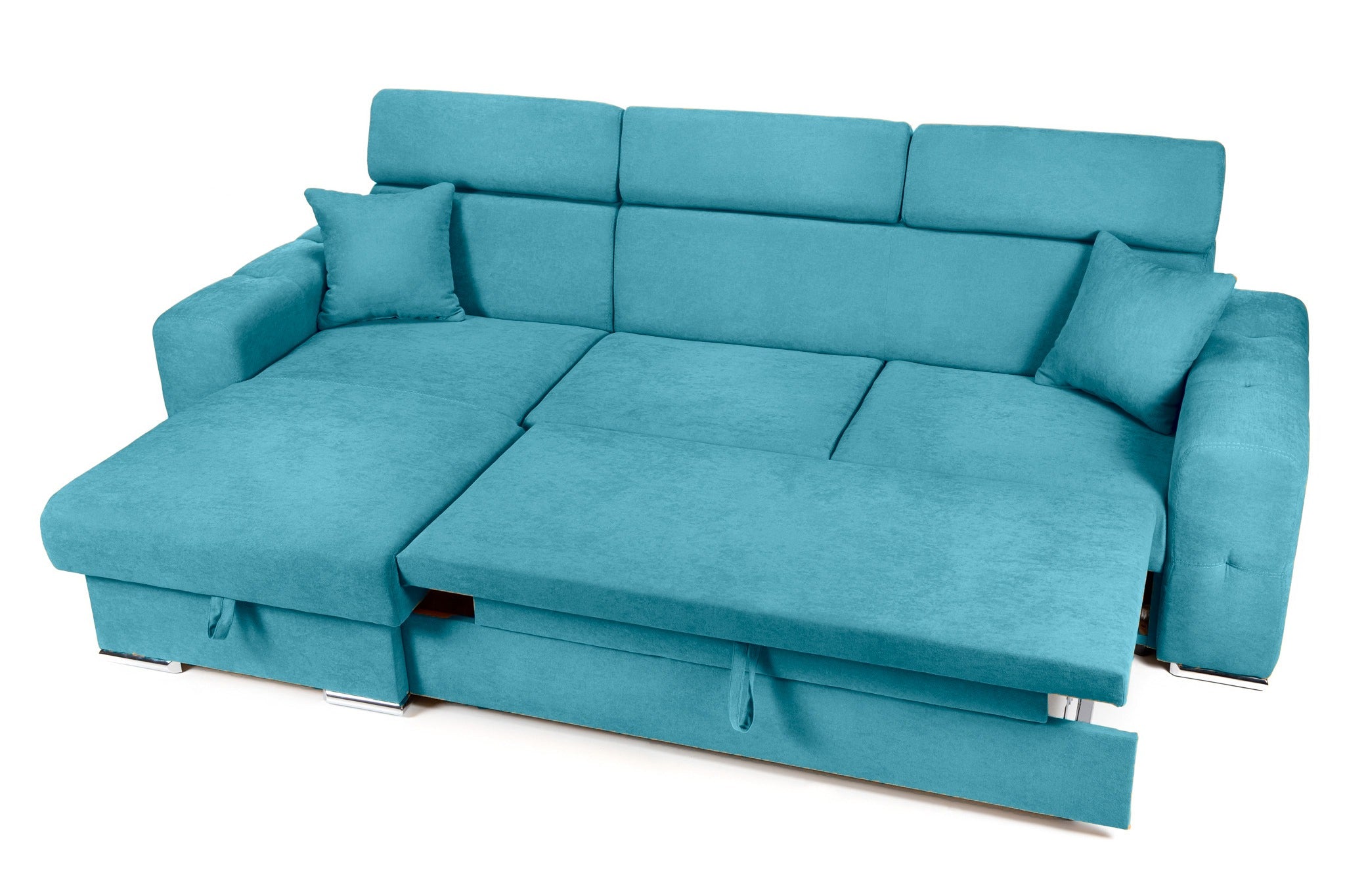 Colțar Extensibil BELLAGIO, șezlong interschimbabil, cu ladă de depozitare, cu tetiere reglabile, 280x170x100 cm Prestige Home