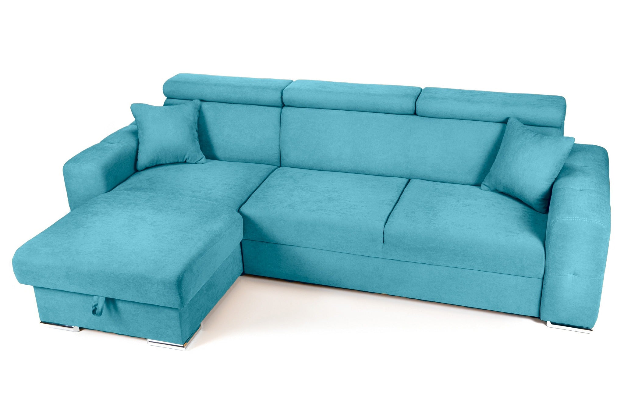 Colțar Extensibil BELLAGIO, șezlong interschimbabil, cu ladă de depozitare, cu tetiere reglabile, 280x170x100 cm Prestige Home