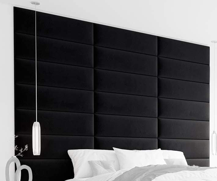 Panou decorativ tapitat negru 30 x 60 cm Arboteca