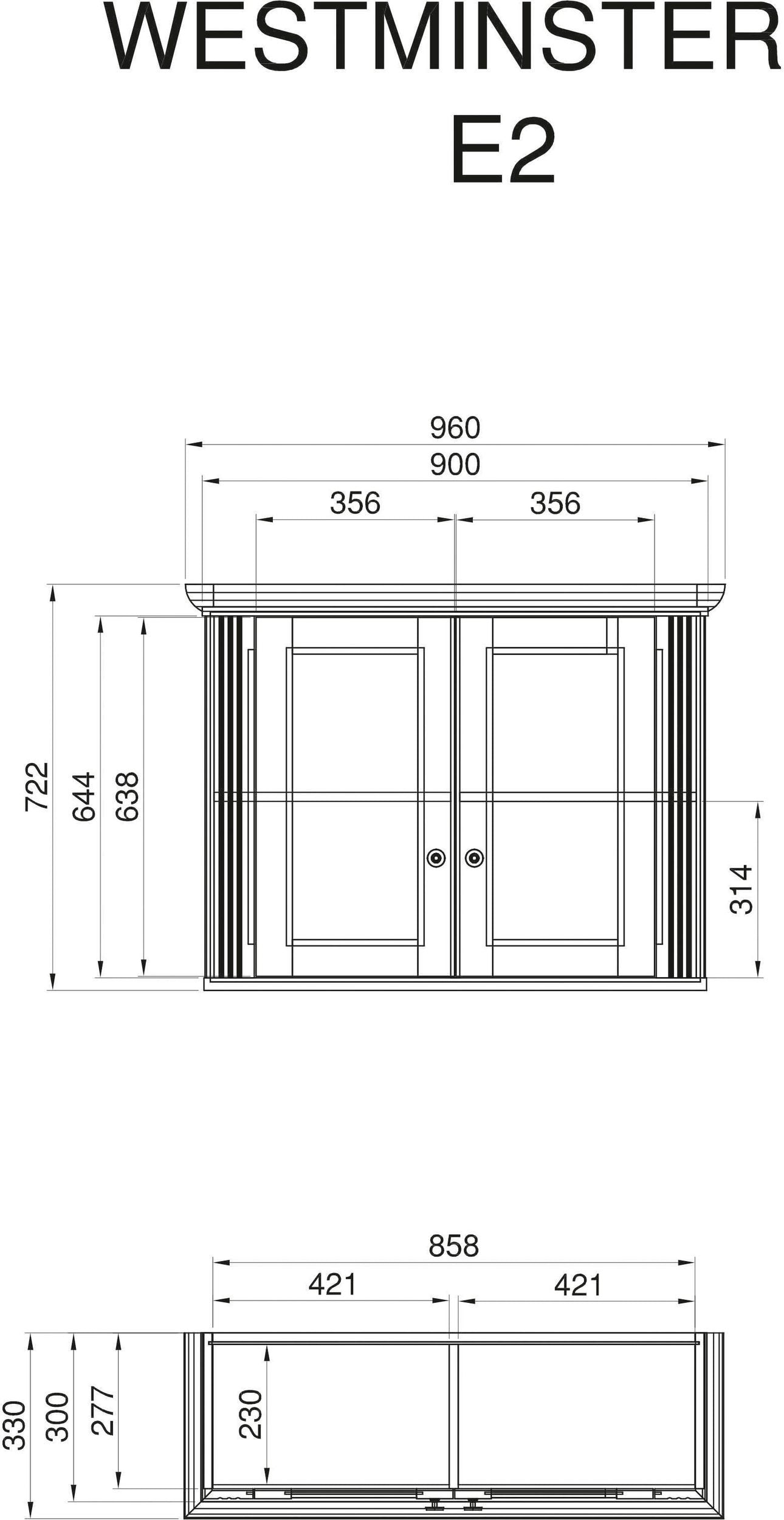 Bucătărie Westminster, 270 cm, MDF/PAL Melaminat, Alb Pin/Stejar Wotan, Dezasamblat Arboteca