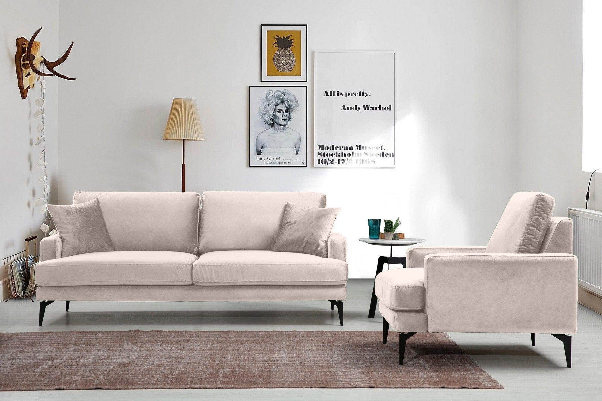 Canapea Fixă AZURRO, 2 locuri, 175x90x85 cm Prestige Home