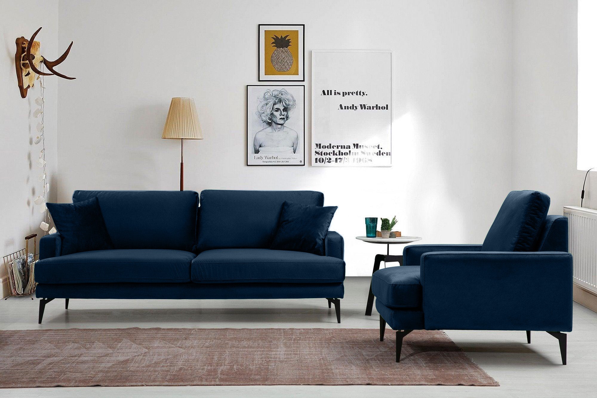 Canapea Fixă AZURRO, 2 locuri, 175x90x85 cm Prestige Home