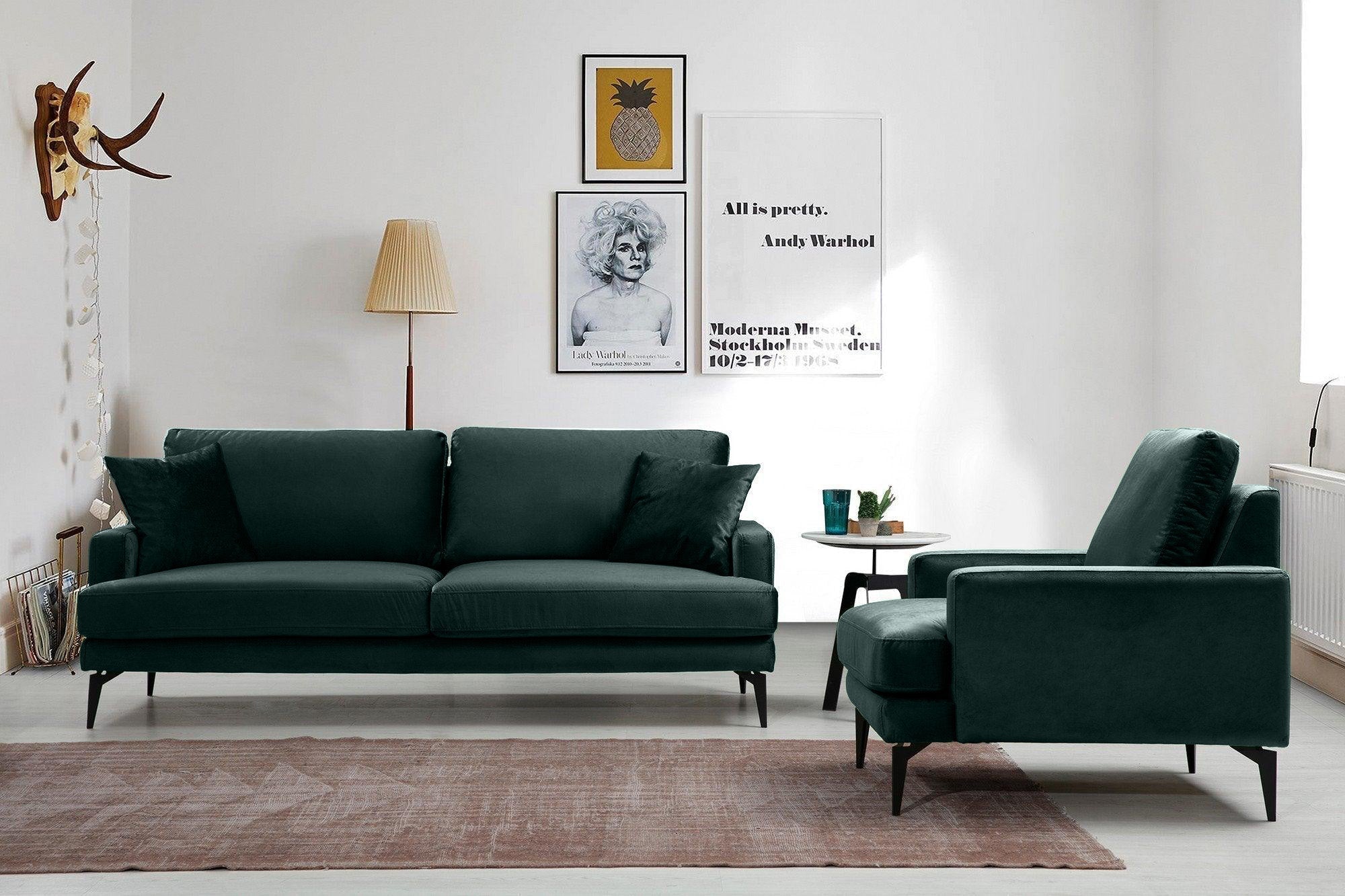 Canapea Fixă AZURRO, 2 locuri, 175x90x85 cm Prestige Home