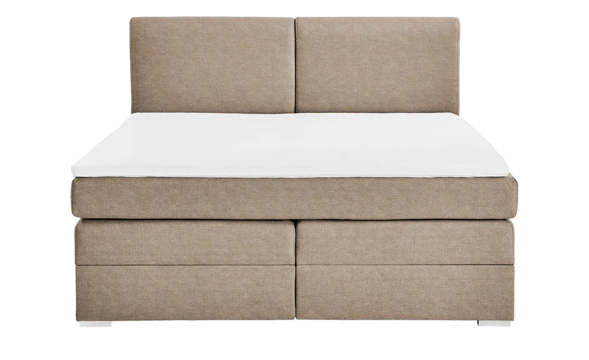Pat Boxspring Charlotte, cu ladă de depozitare, saltea și topper incluse Prestige Home