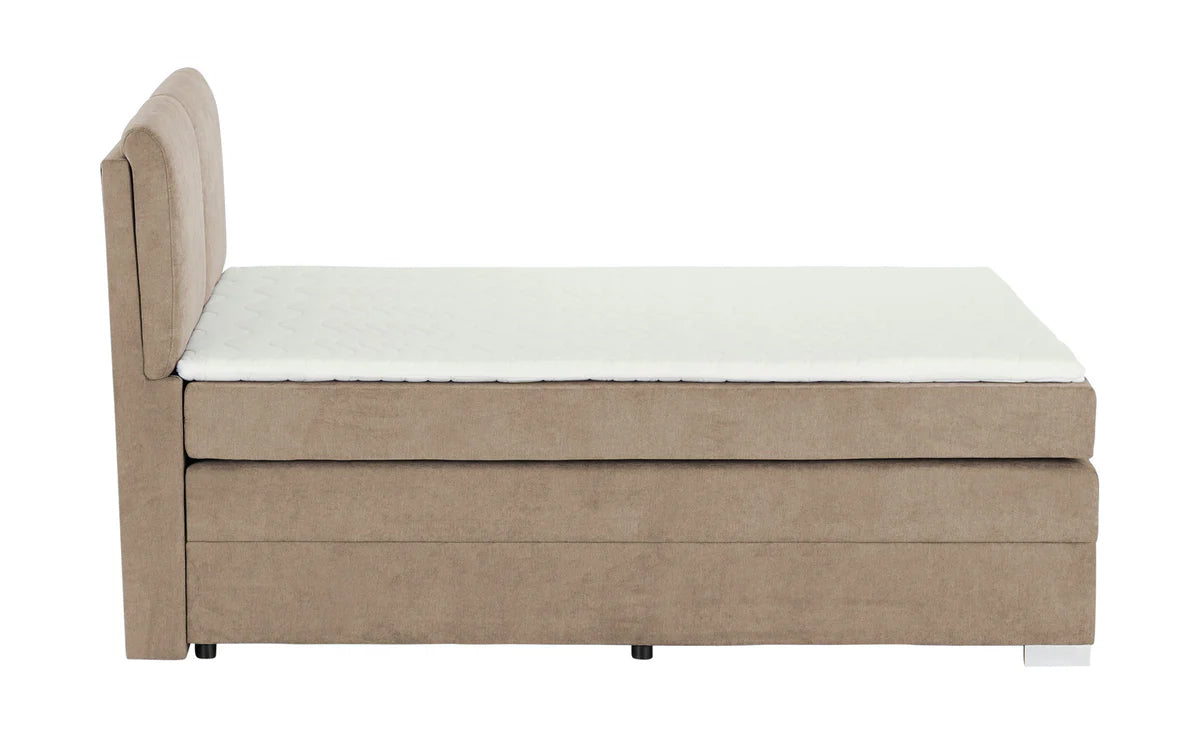 Pat Boxspring Charlotte, cu ladă de depozitare, saltea și topper incluse Prestige Home