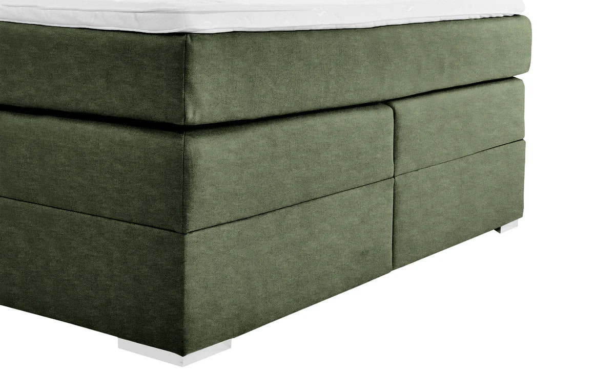 Pat Boxspring Charlotte, cu ladă de depozitare, saltea și topper incluse Prestige Home