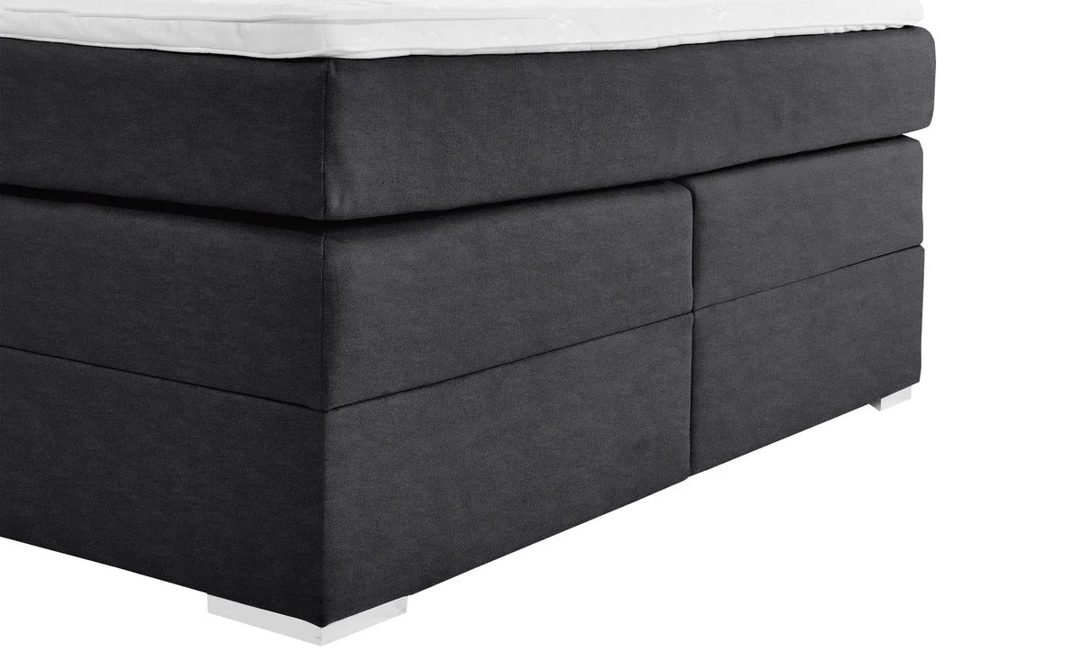 Pat Boxspring Charlotte, cu ladă de depozitare, saltea și topper incluse Prestige Home