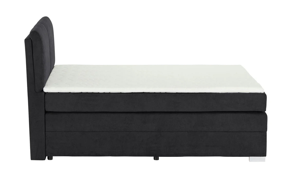Pat Boxspring Charlotte, cu ladă de depozitare, saltea și topper incluse Prestige Home
