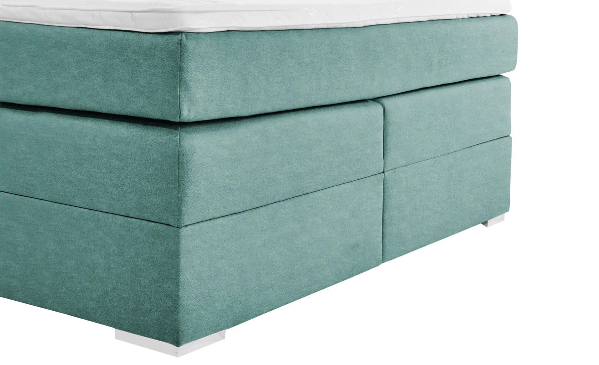 Pat Boxspring Charlotte, cu ladă de depozitare, saltea și topper incluse Prestige Home