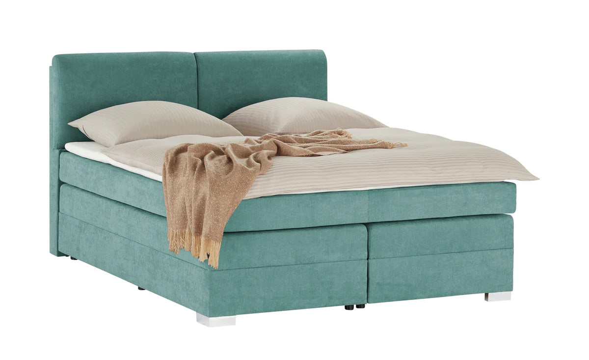 Pat Boxspring Charlotte, cu ladă de depozitare, saltea și topper incluse Menta-Enjoy Prestige Home