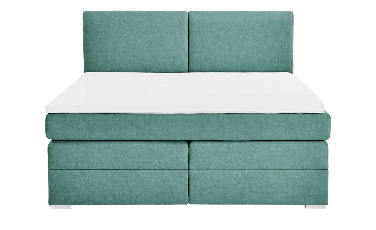 Pat Boxspring Charlotte, cu ladă de depozitare, saltea și topper incluse Prestige Home