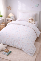 Lenjerie de pat bumbac satinat 100%, model flori pictate, 130 g/m², cu fermoar Arboteca
