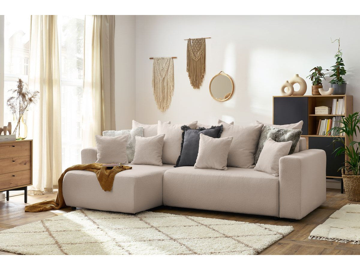 Colțar Extensibil LIVIGNO, cu ladă de depozitare, șezlong interschimbabil, 271x153x95 cm Prestige Home
