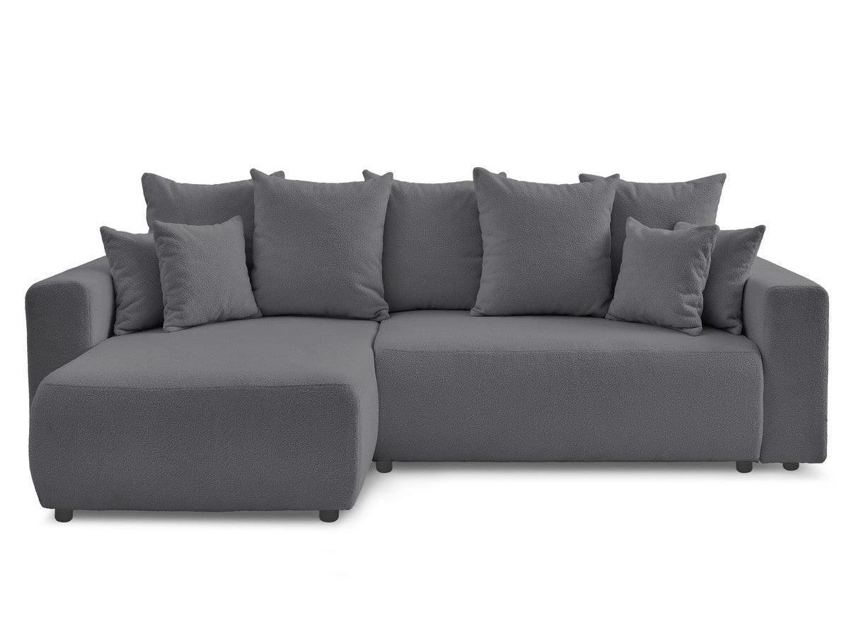 Colțar Extensibil LIVIGNO, cu ladă de depozitare, șezlong interschimbabil, 271x153x95 cm Gri-Inchis-Anthology Stanga Prestige Home
