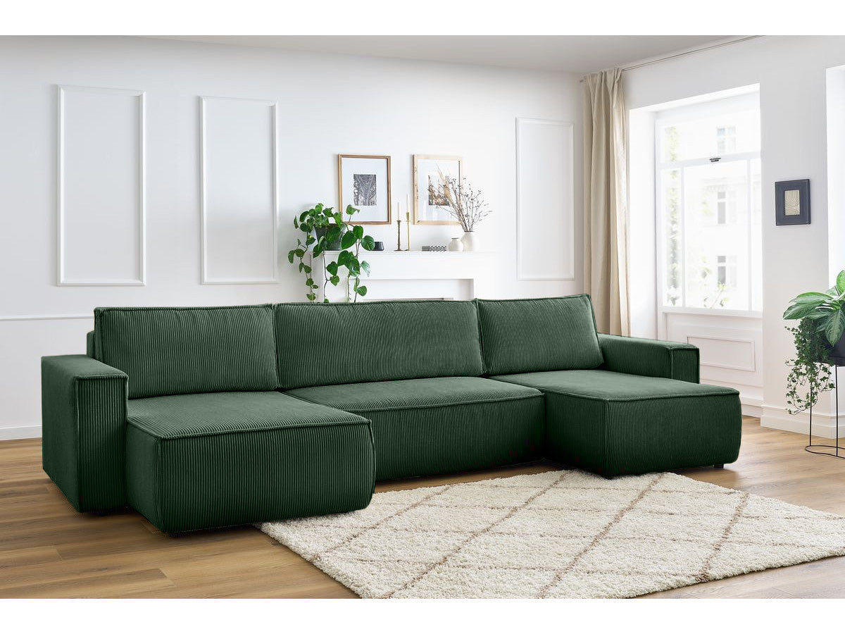 Colțar in formă de U Extensibil CLOUD, cu ladă de depozitare, 384x148x88cm - Prestigehome.ro - Coltar - Prestige - #color_Verde-Fjord