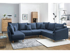Colțar Panoramic Extensibil JULIET, cu ladă de depozitare, variante stânga/dreapta, 316x246x95 cm - Prestigehome.ro - Canapea - Prestige #color_Albastru-Inchis-Como