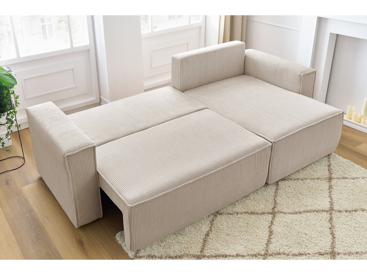 Colțar Extensibil CLOUD, cu ladă de depozitare, șezlong interschimbabil, 275x145x85 cm Prestige Home