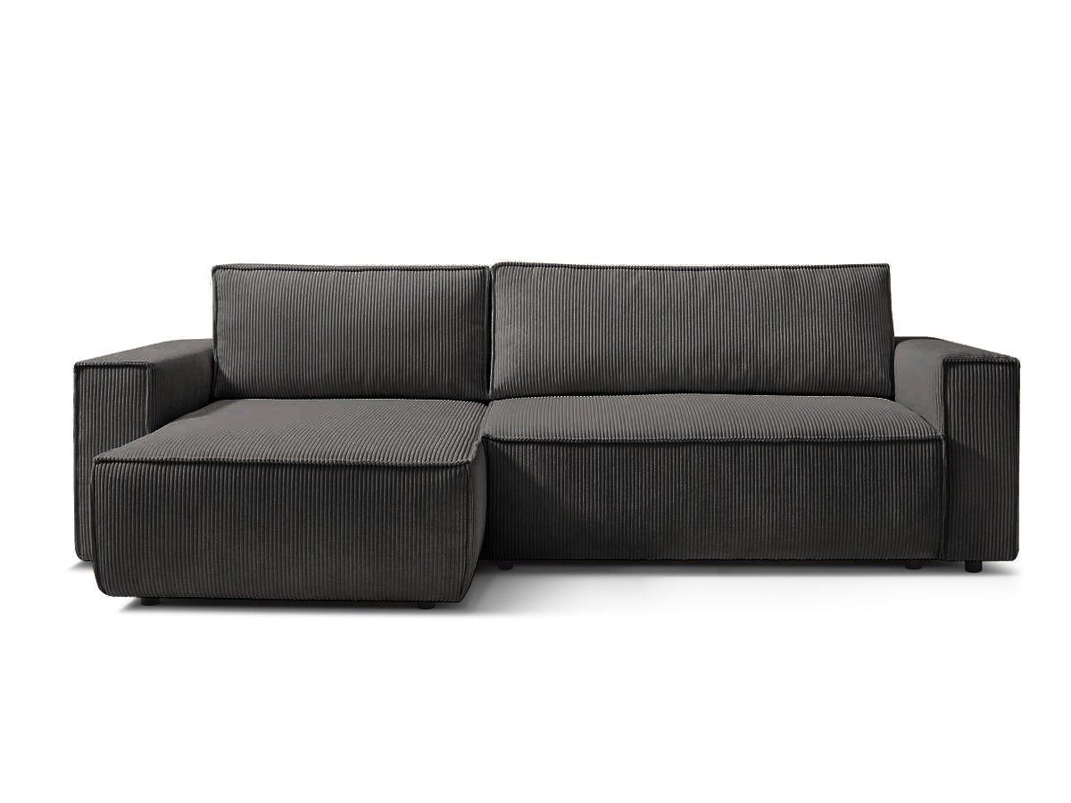 Colțar Extensibil CLOUD, cu ladă de depozitare, șezlong interschimbabil, 275x145x85 cm Antracit-Zoom Stanga Prestige Home