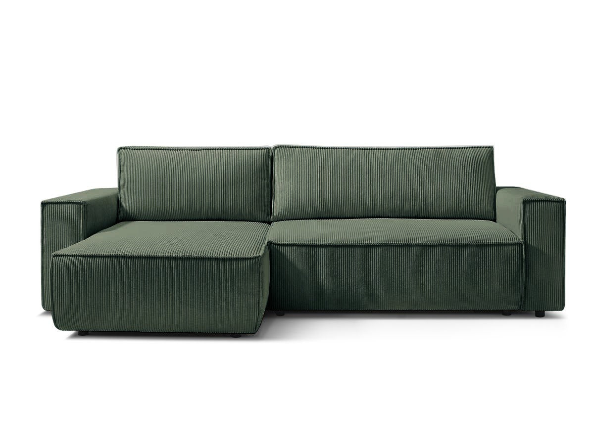Colțar Extensibil CLOUD, cu ladă de depozitare, șezlong interschimbabil, 275x145x85 cm Verde-Zoom Stanga Prestige Home