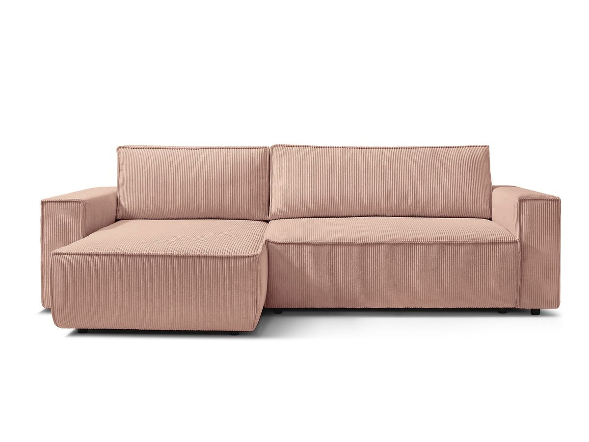 Colțar Extensibil CLOUD, cu ladă de depozitare, șezlong interschimbabil, 275x145x85 cm Roz-Zoom Stanga Prestige Home