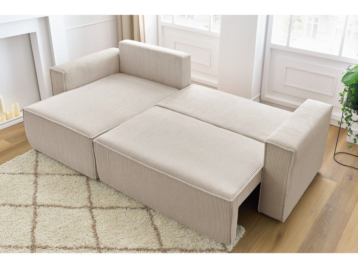 Colțar Extensibil CLOUD, cu ladă de depozitare, șezlong interschimbabil, 275x145x85 cm Prestige Home