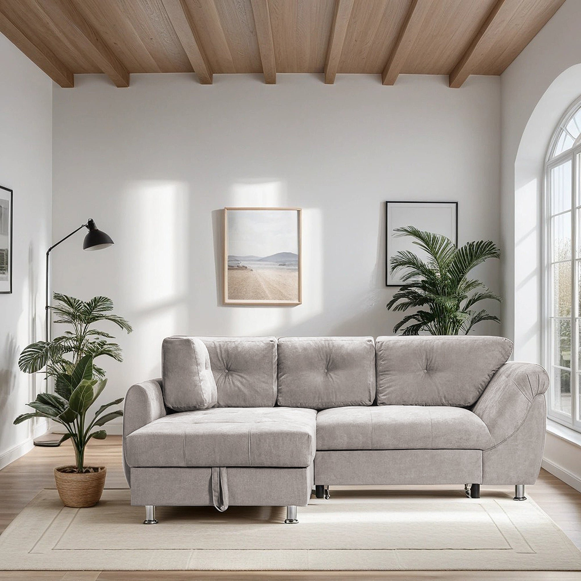 Colțar Extensibil MERLIN, cu lada depozitare, variante stânga/dreapta, 230 x 190 x 93 cm Prestige Home