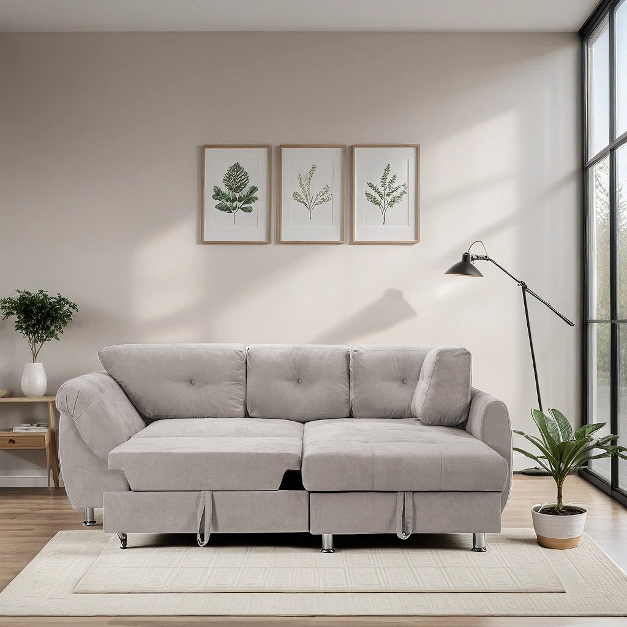 Colțar Extensibil MERLIN, cu lada depozitare, variante stânga/dreapta, 230 x 190 x 93 cm Prestige Home