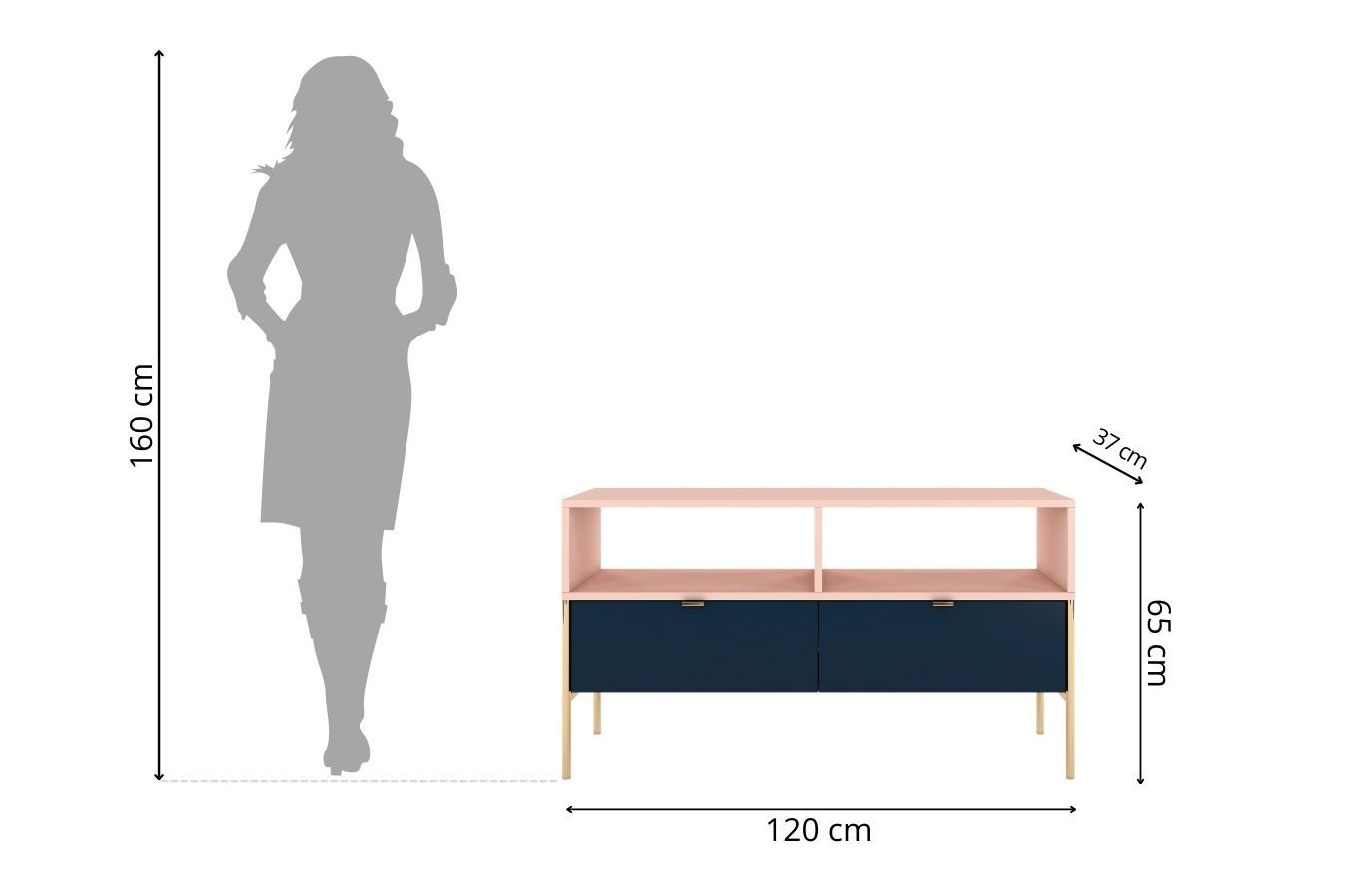 Comoda TV Elegance, Navy blue Arboteca