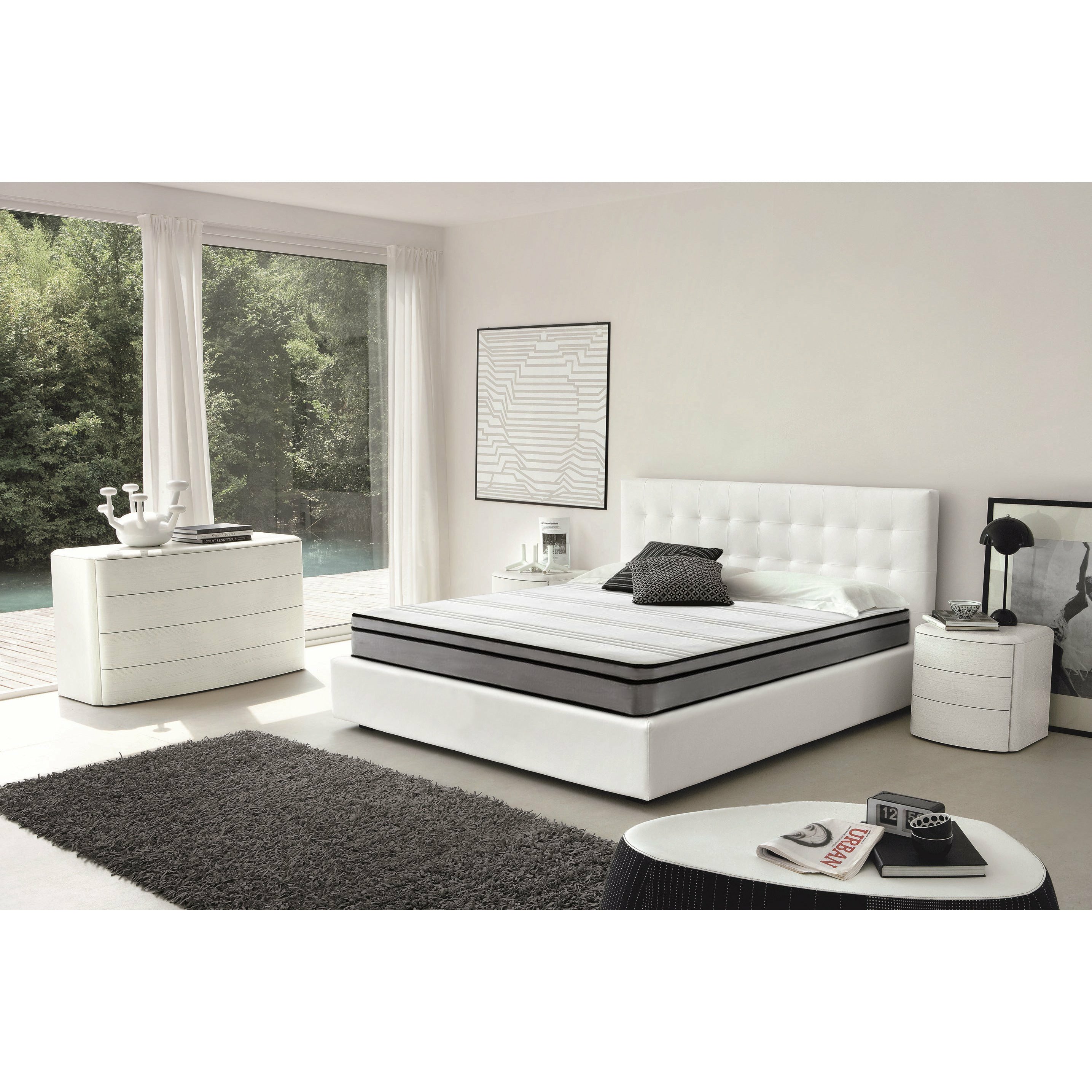 Saltea EMERALD, 18+5 Memory, spumă poliuretanică elastică, spumă cu memorie, husă cu efect antialergic, superortopedică, Grosime 24 cm  - Prestige Home  