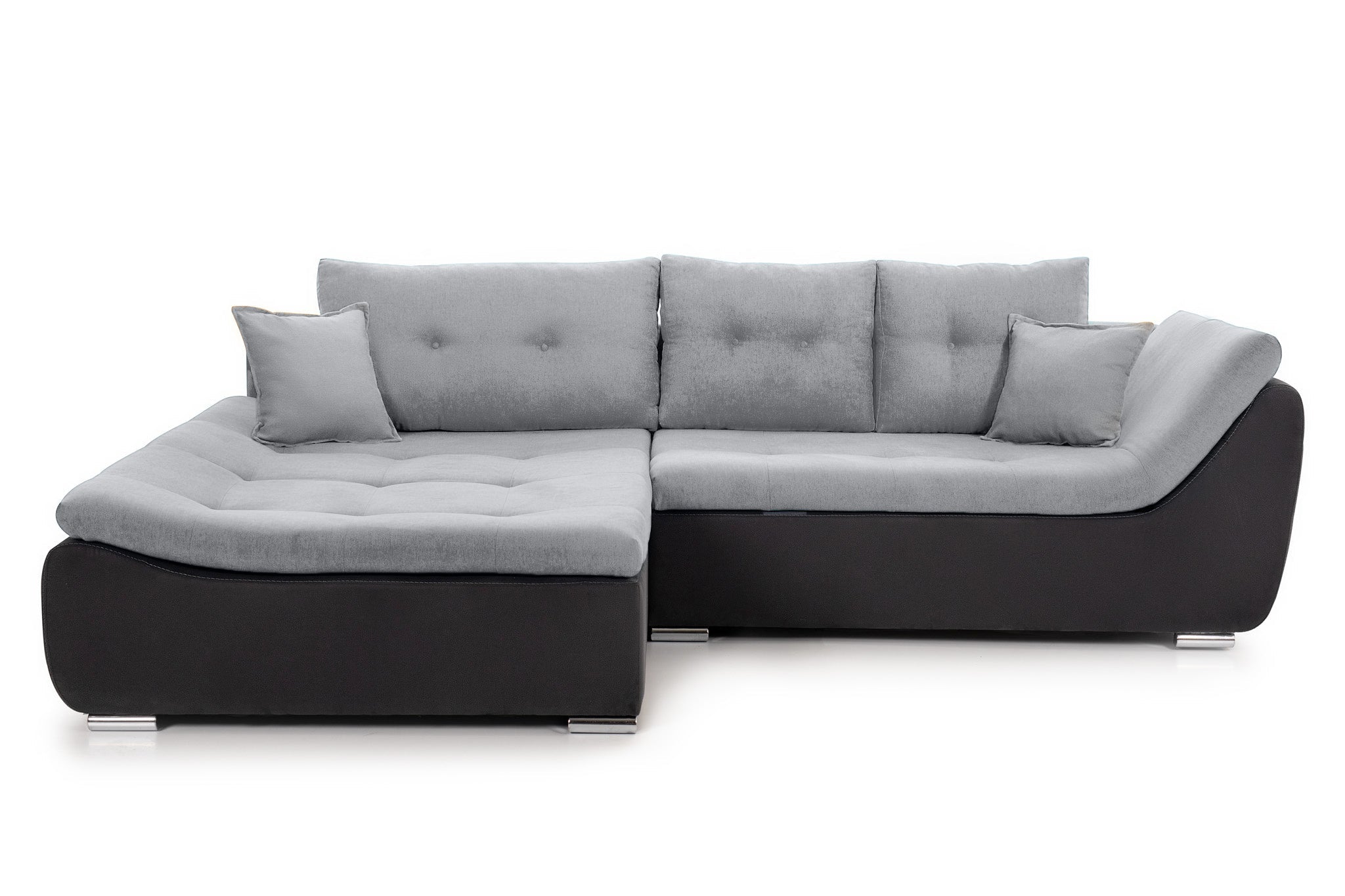 Colțar Extensibil LORENZO, cu ladă de depozitare, variante stânga/dreapta 280x180x70 cm Stanga Gri-Deschis-Gri-Inchis-Enjoy Prestige Home