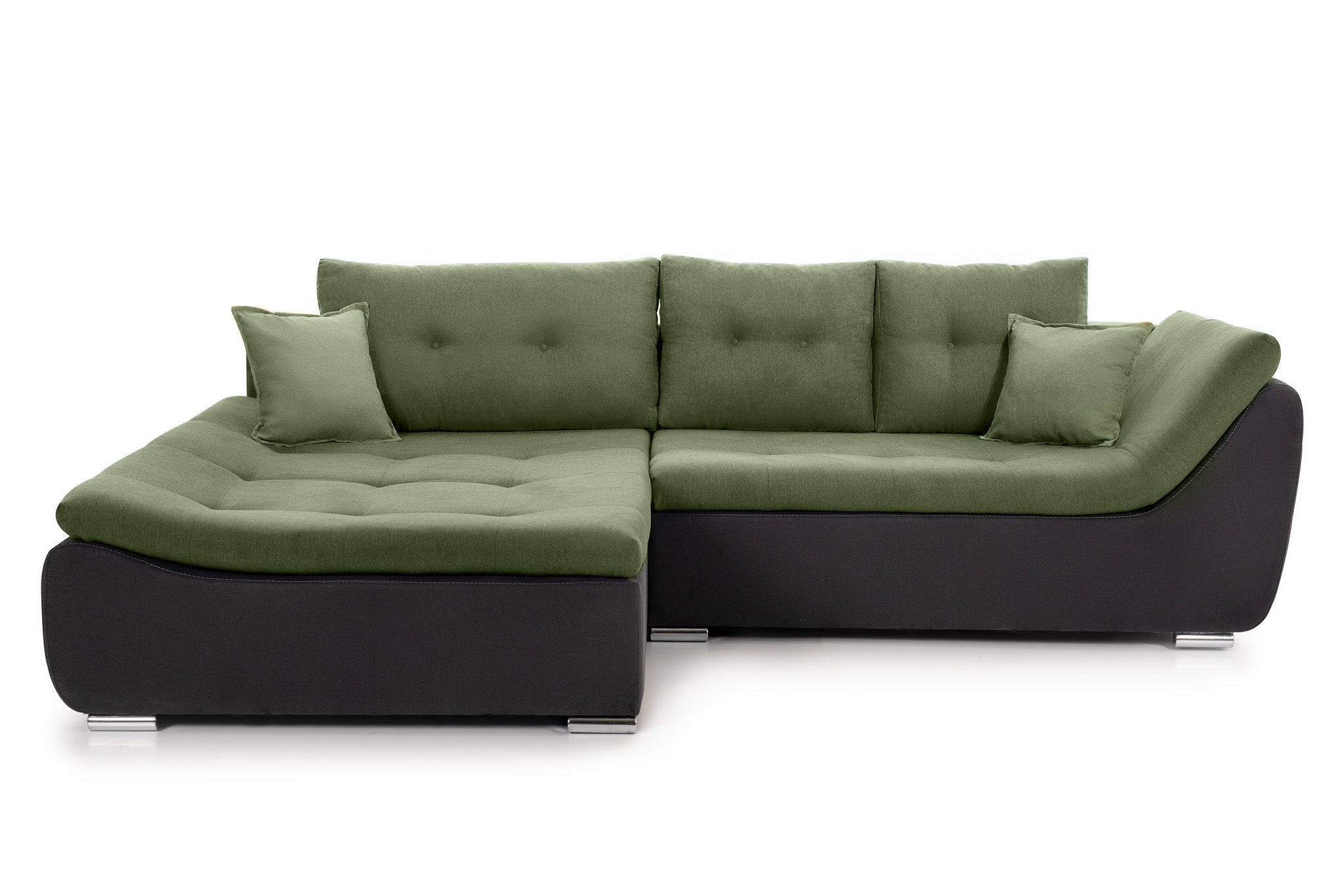 Colțar Extensibil LORENZO, cu ladă de depozitare, variante stânga/dreapta 280x180x70 cm Stanga Verde-Gri-Inchis-Enjoy Prestige Home