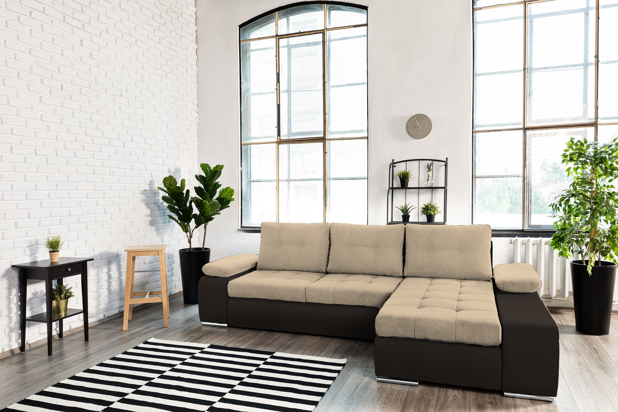 Colțar Extensibil VENETIA, cu ladă de depozitare, variante stânga/dreapta 290x170x80 cm Prestige Home