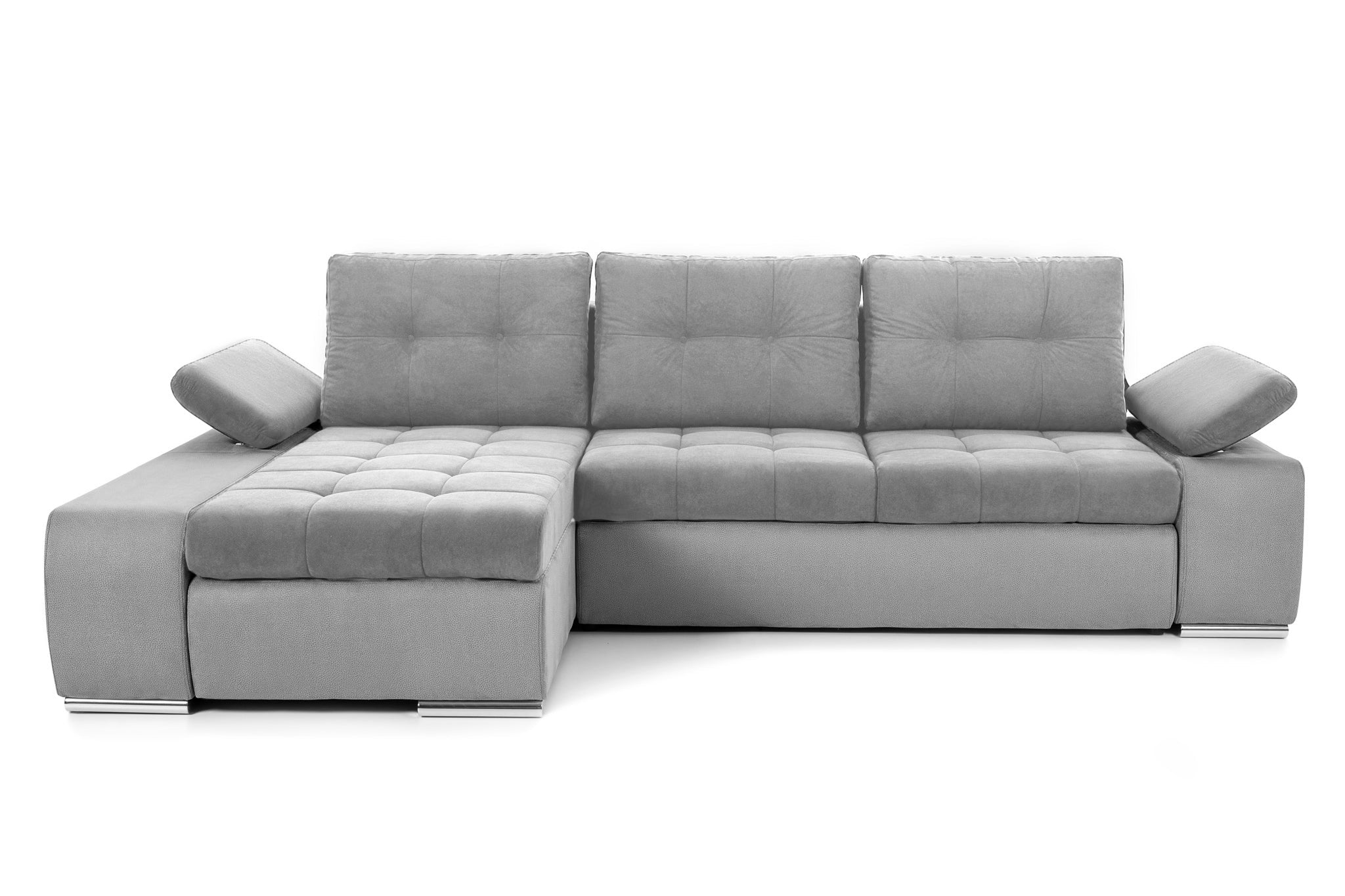Colțar Extensibil VENETIA, cu ladă de depozitare, variante stânga/dreapta 290x170x80 cm Stanga Gri-Deschis-Enjoy Prestige Home