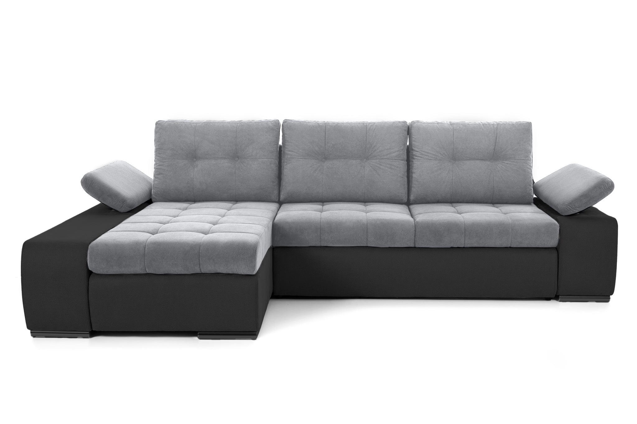 Colțar Extensibil VENETIA, cu ladă de depozitare, variante stânga/dreapta 290x170x80 cm Stanga Gri-Deschis-Gri-Inchis-Enjoy Prestige Home