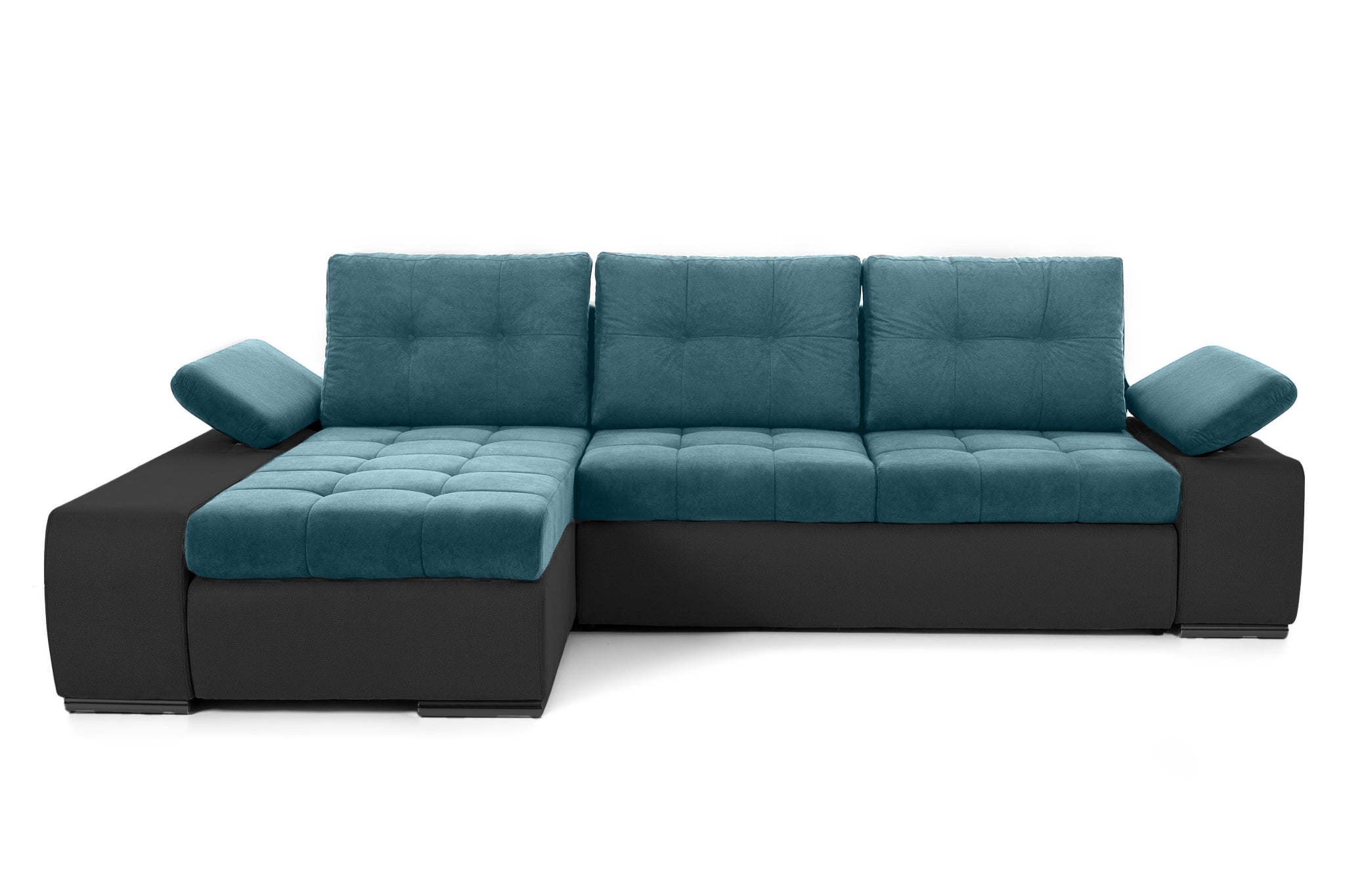 Colțar Extensibil VENETIA, cu ladă de depozitare, variante stânga/dreapta 290x170x80 cm Stanga Albastru-Verzui-Gri-Inchis-Enjoy Prestige Home