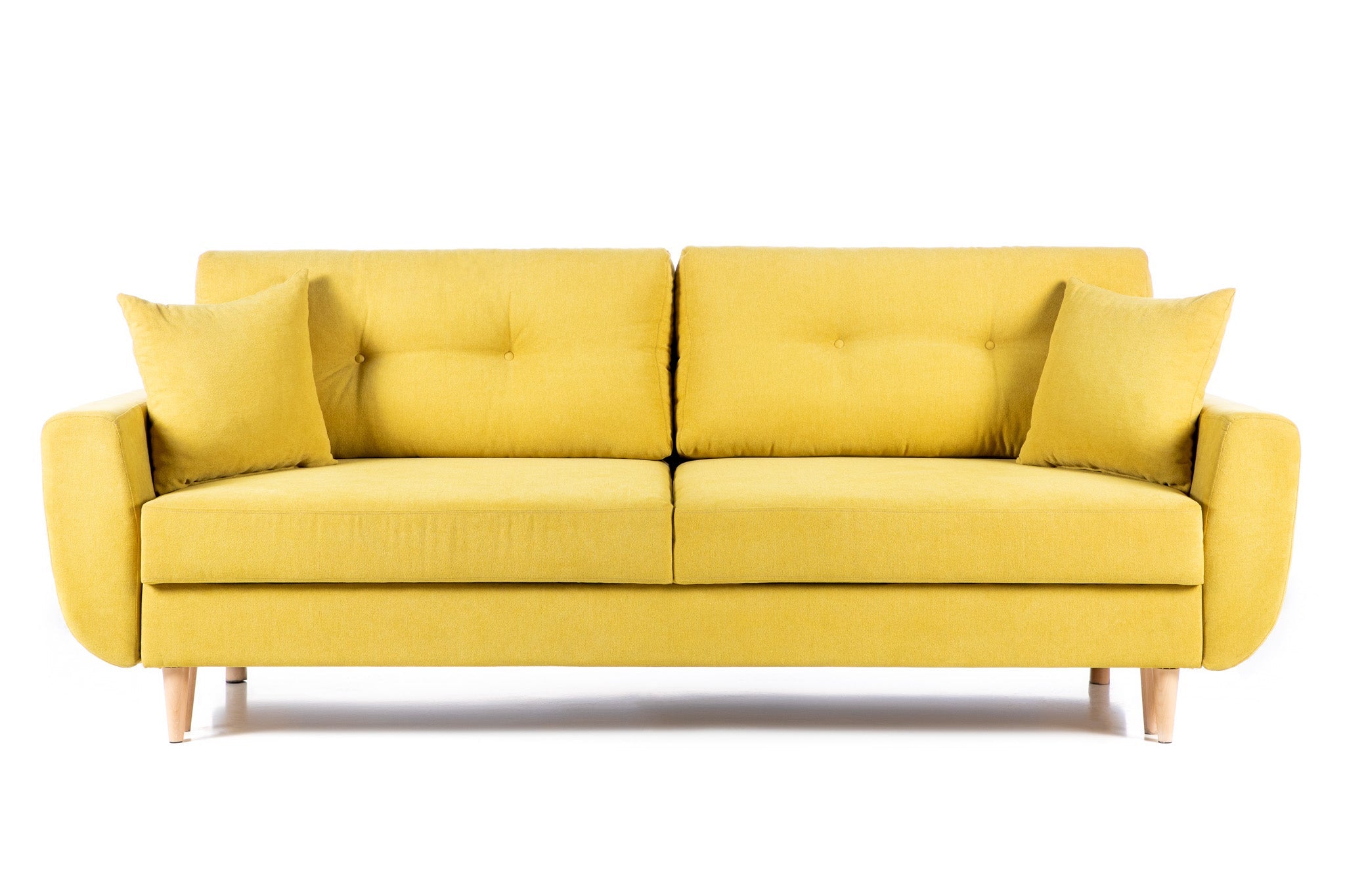 Canapea Extensibilă 3 locuri HELSINKI, cu ladă de depozitare, 227x90x90 cm Galben-Enjoy Prestige Home