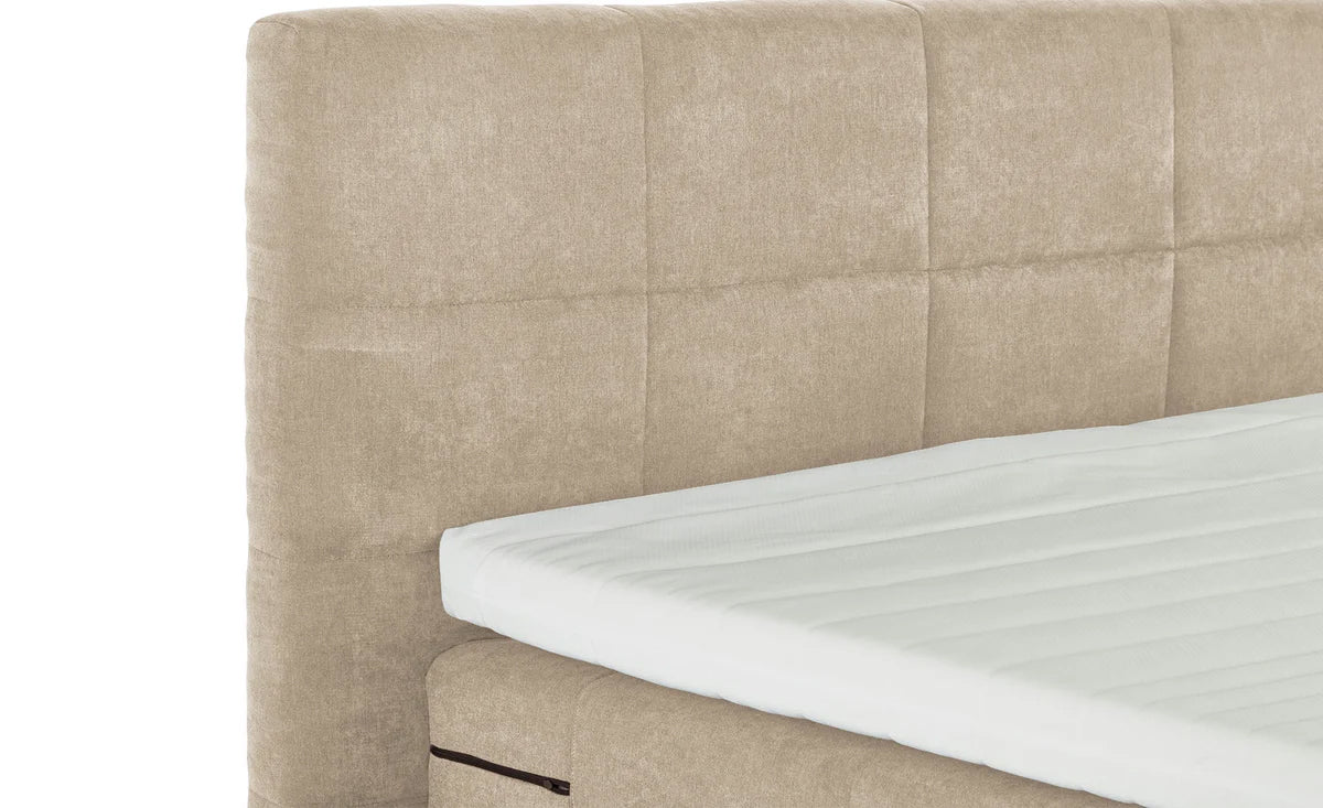 Pat Boxspring Gibson, cu lada de depozitare, Bej, Prestigehome.ro, Prestige, #Color_Bej-Enjoy