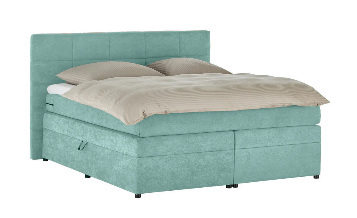 Pat Boxspring Gibson, cu ladă de depozitare, saltea și topper incluse Menta-Enjoy Prestige Home