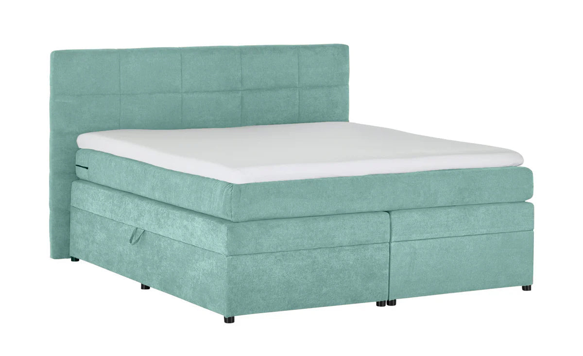 Pat Boxspring Gibson, cu ladă de depozitare, saltea și topper incluse Prestige Home