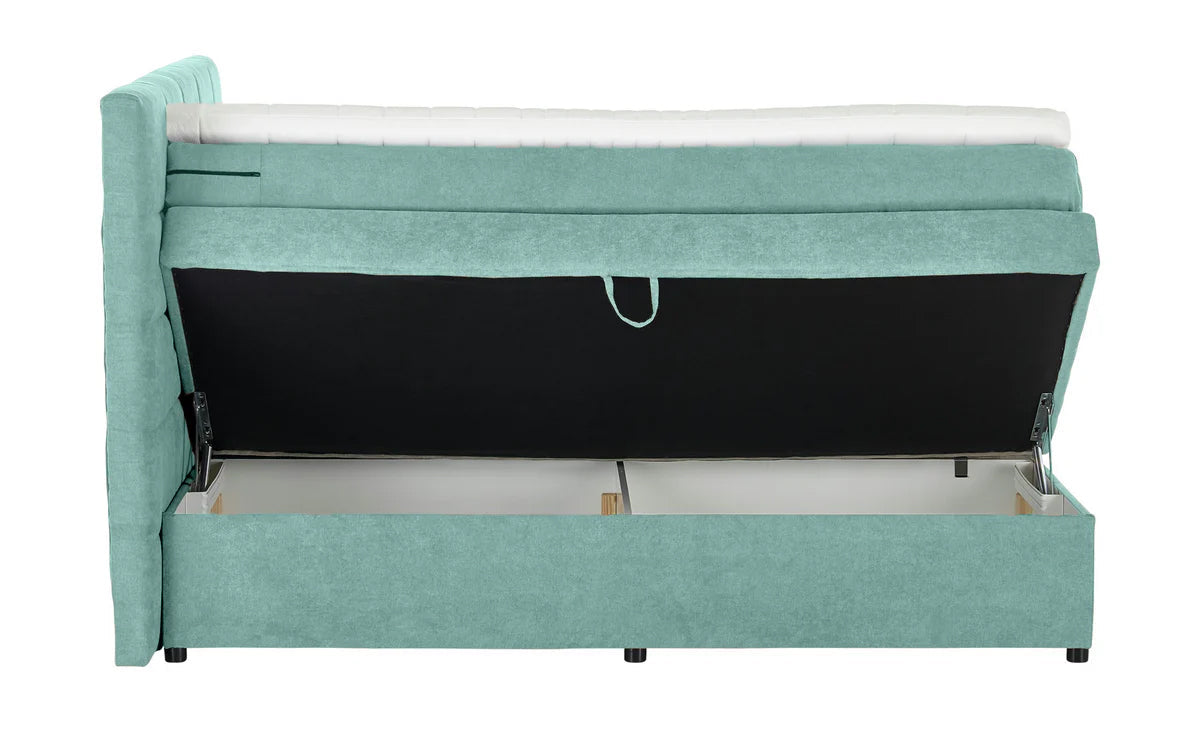 Pat Boxspring Gibson, cu ladă de depozitare, saltea și topper incluse Prestige Home