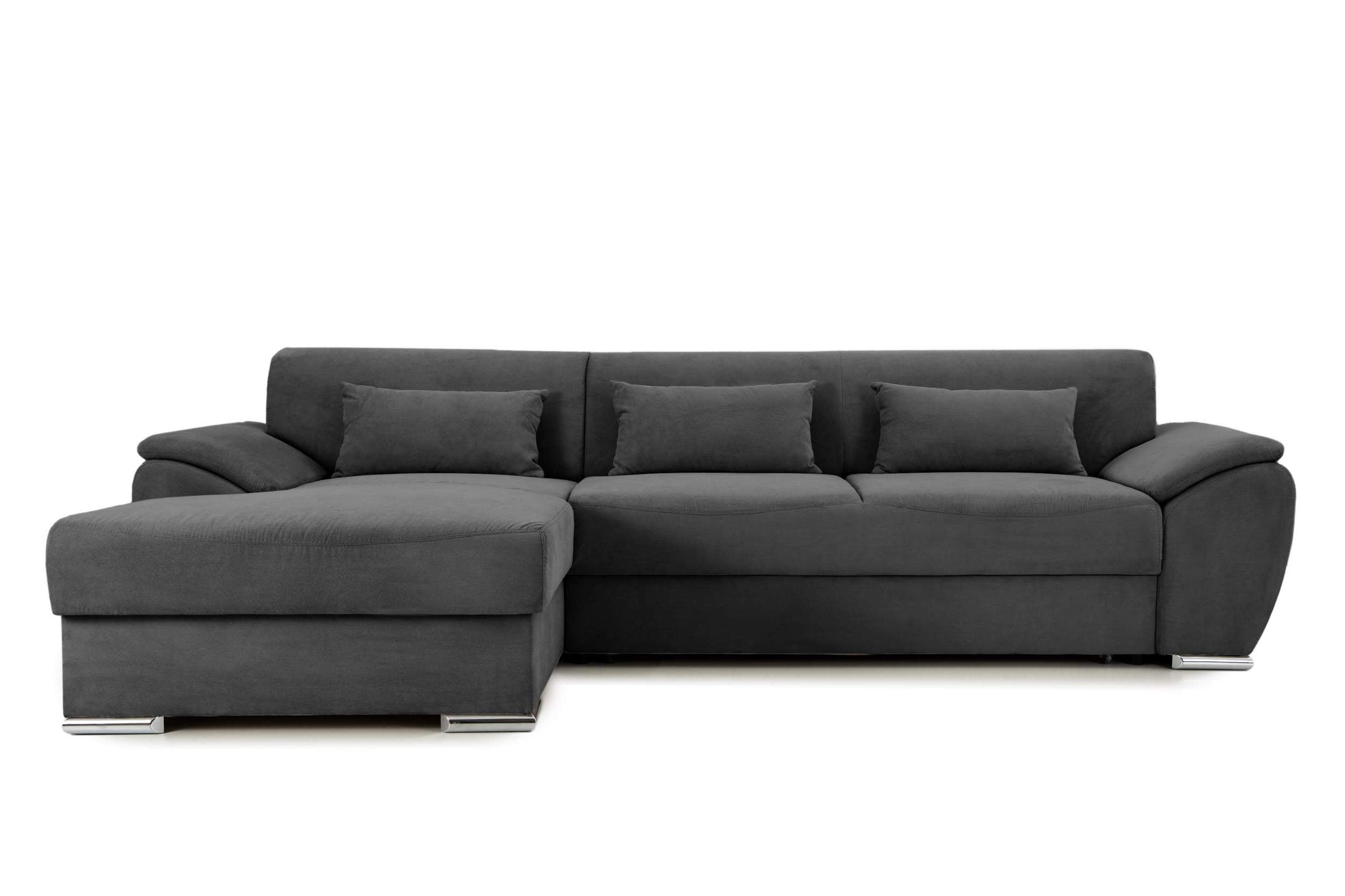 Colțar Extensibil PICASSO, cu ladă de depozitare, variante stânga/dreapta 295x168x80 cm Gri-Inchis-Enjoy Stanga Prestige Home
