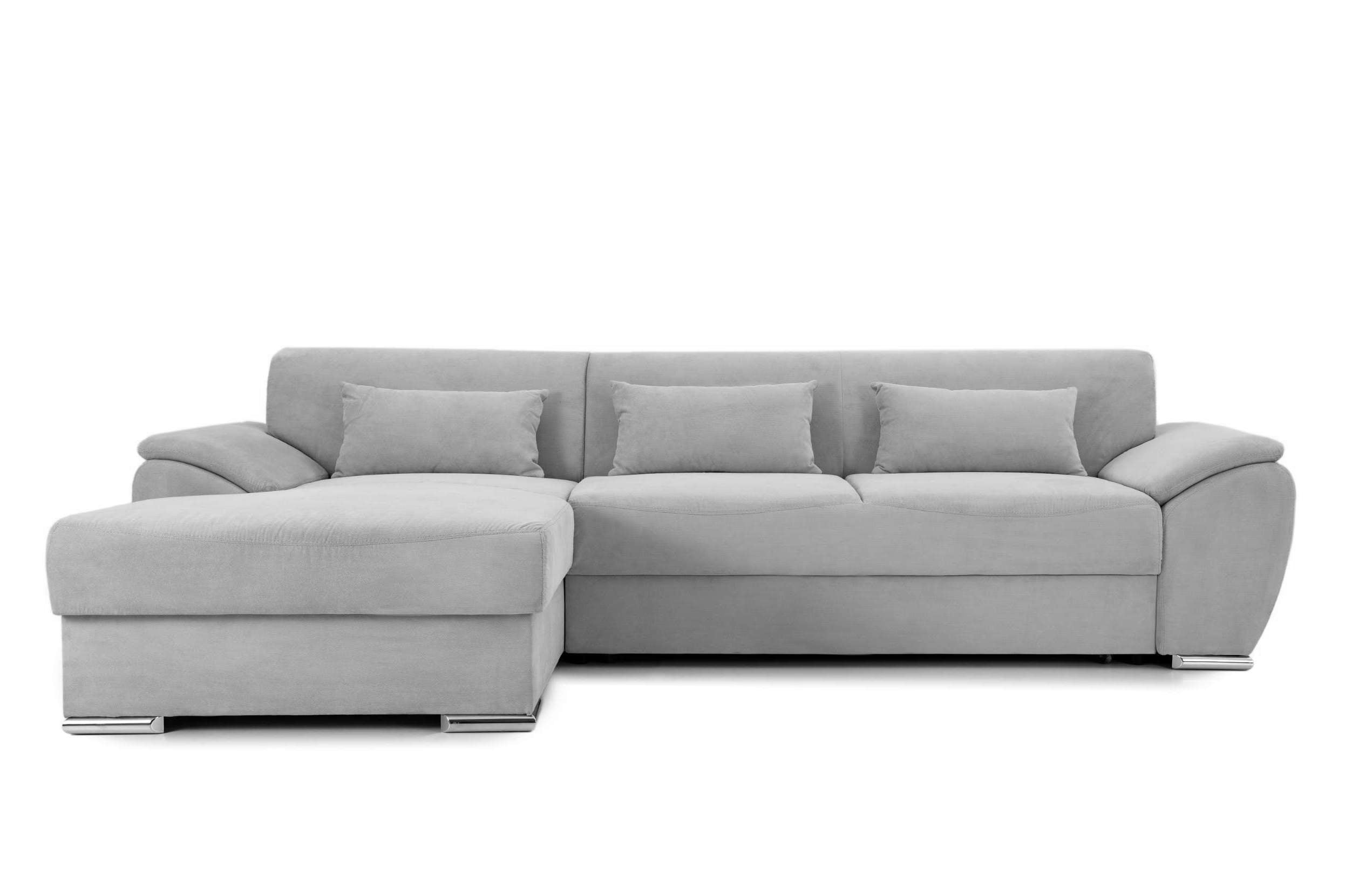 Colțar Extensibil PICASSO, cu ladă de depozitare, variante stânga/dreapta 295x168x80 cm Gri-Deschis-Enjoy Stanga Prestige Home