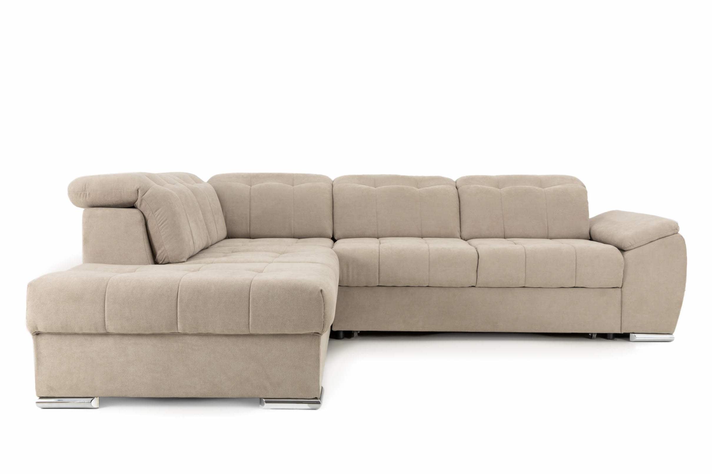 Colțar Extensibil ENZO, cu tetiere, variante stânga/dreapta, 255x220x100 cm Bej-Enjoy Stanga Prestige Home
