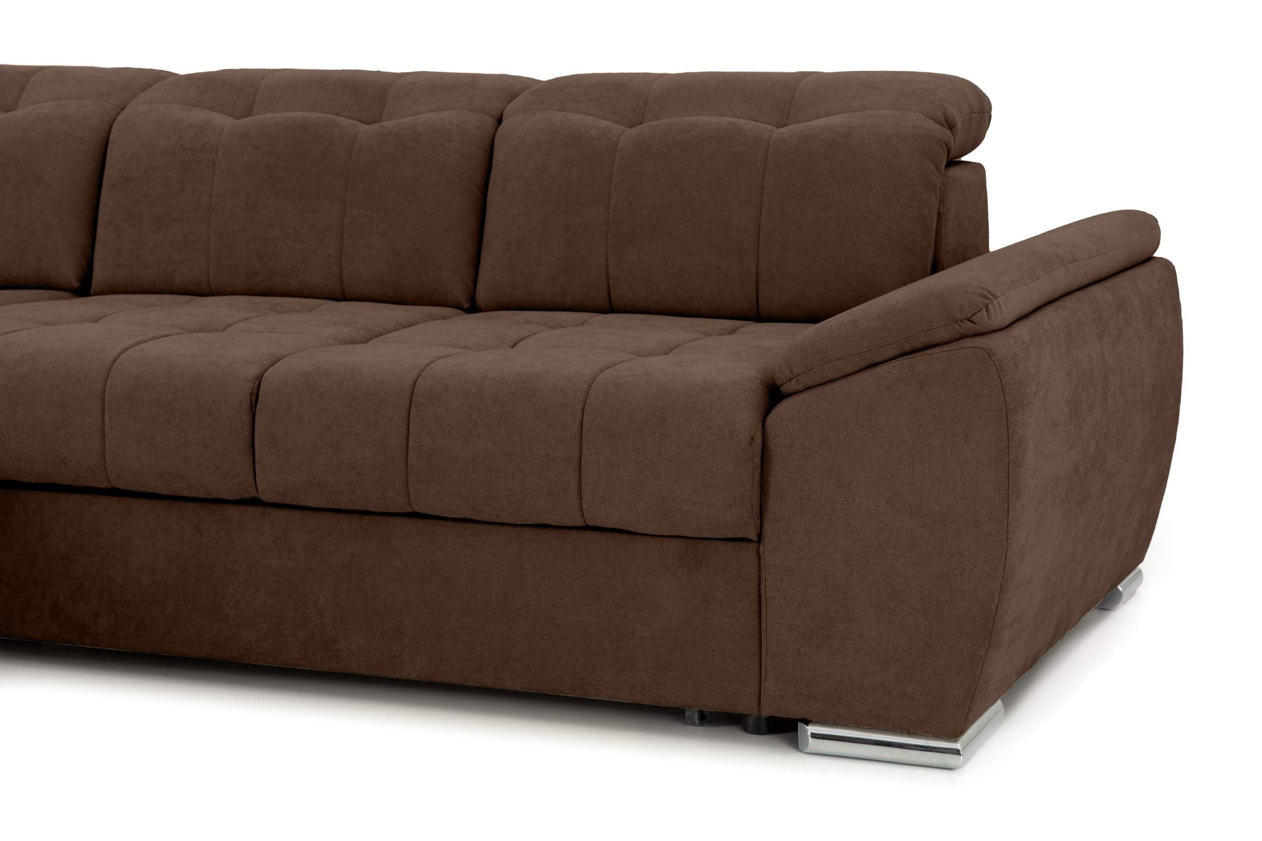 Colțar Extensibil ENZO, cu tetiere, variante stânga/dreapta, 255x220x100 cm Prestige Home