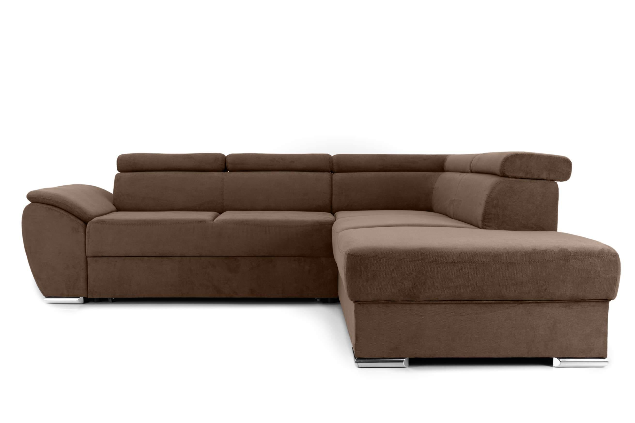 Colțar Extensibil CUBA, cu tetiere reglabile, variante stânga/dreapta 266x232x80 cm Maro-Enjoy Dreapta Prestige Home