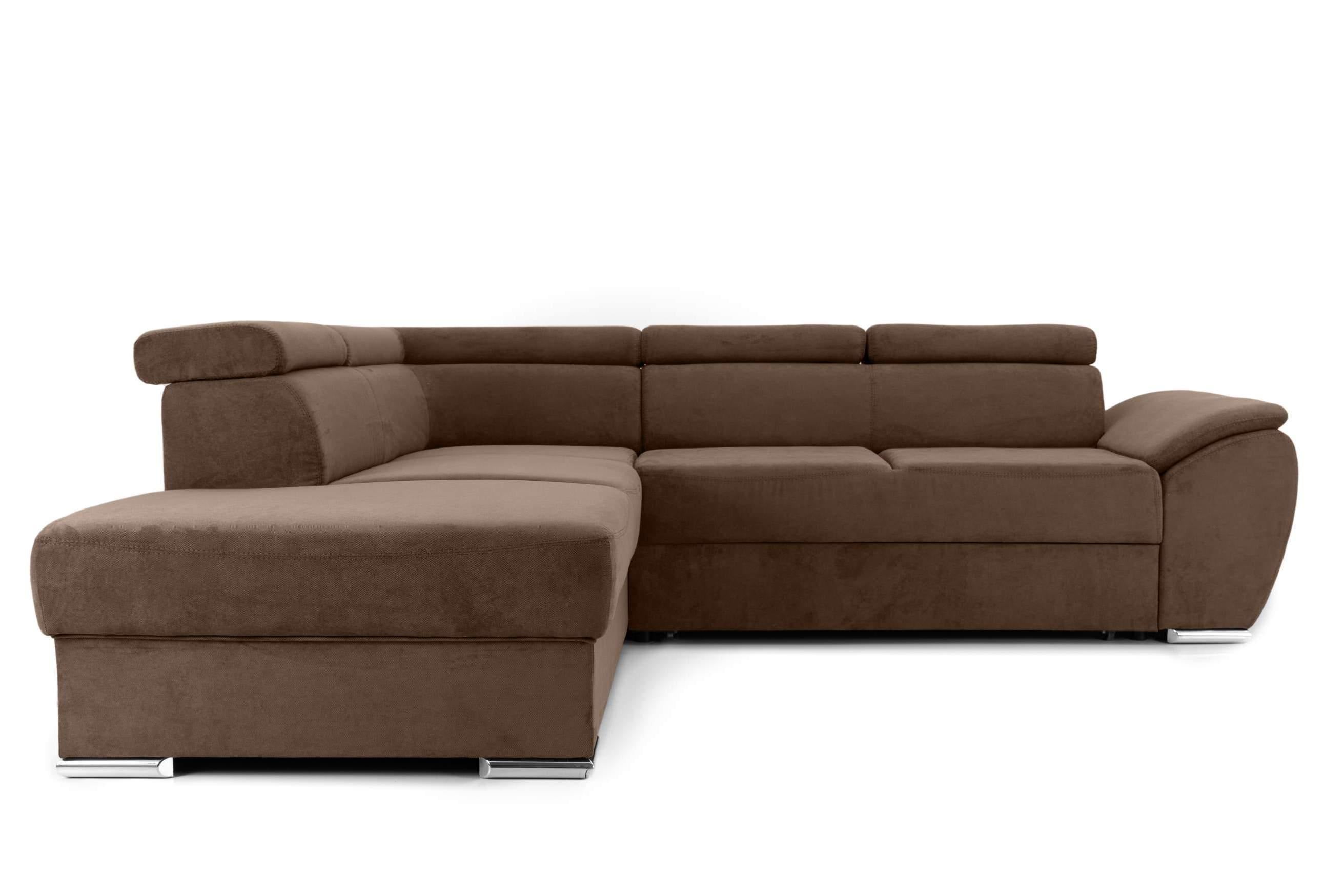 Colțar Extensibil CUBA, cu tetiere reglabile, variante stânga/dreapta 266x232x80 cm Maro-Enjoy Stanga Prestige Home